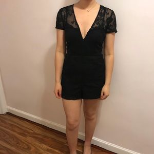Black lace romper